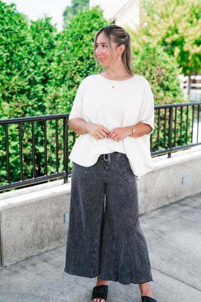 Cozy Dune Dolman Waffle Knit Top