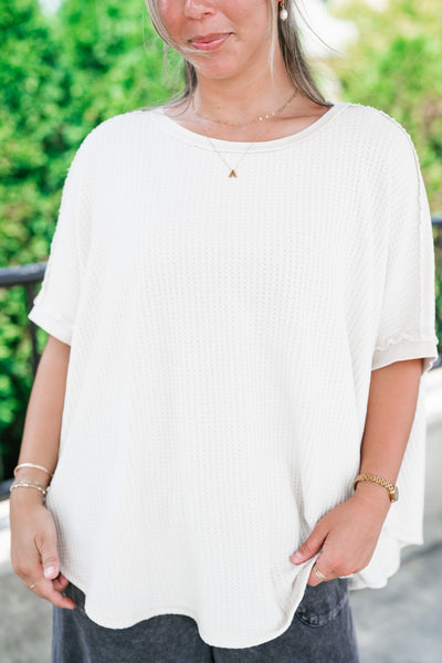 Cozy Dune Dolman Waffle Knit Top