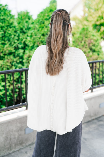 Cozy Dune Dolman Waffle Knit Top