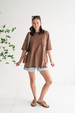 Forever Favorite Vintage Pocket Tee - Brown