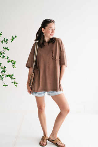 Forever Favorite Vintage Pocket Tee - Brown