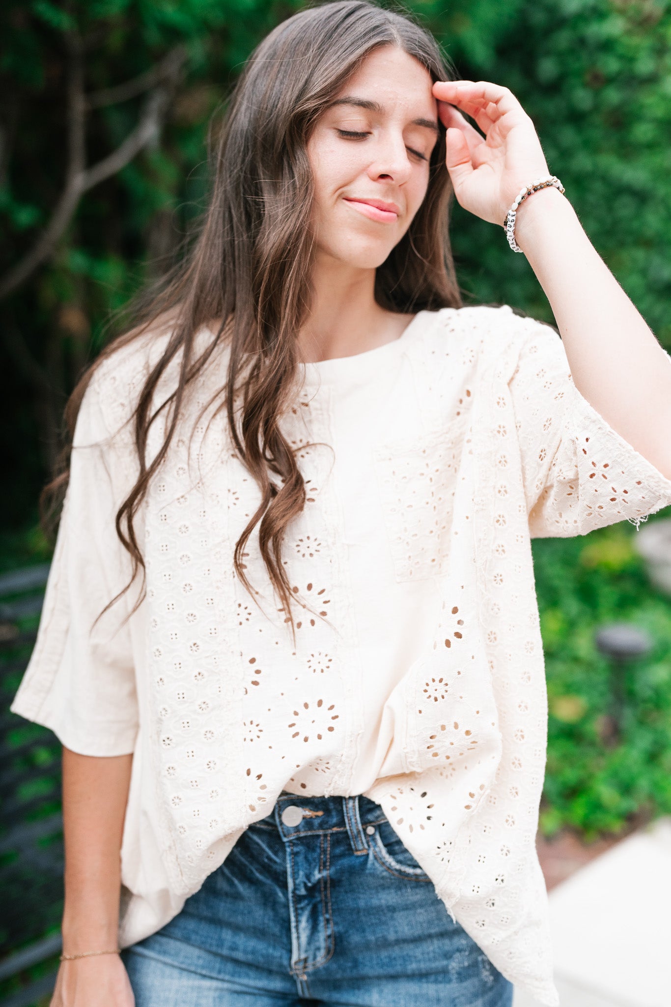 Keep It Eyelet Short Sleeve Top