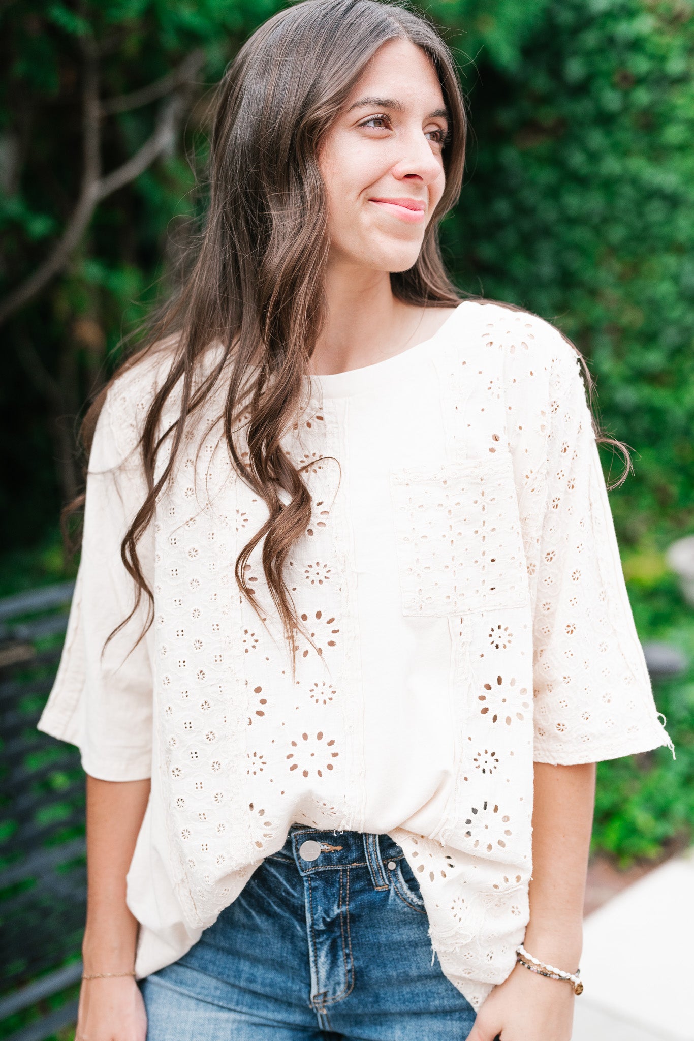 Keep It Eyelet Short Sleeve Top