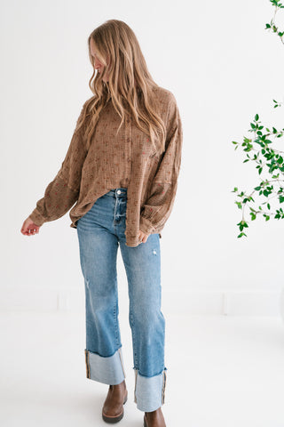 Rustic Relaxed Floral Gauze Button-Up Shirt