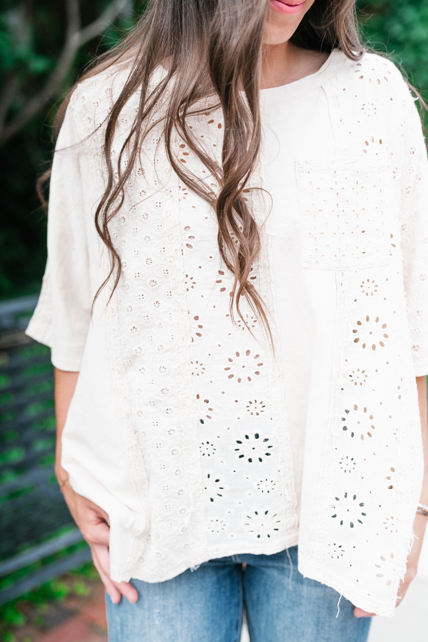 Keep It Eyelet Short Sleeve Top