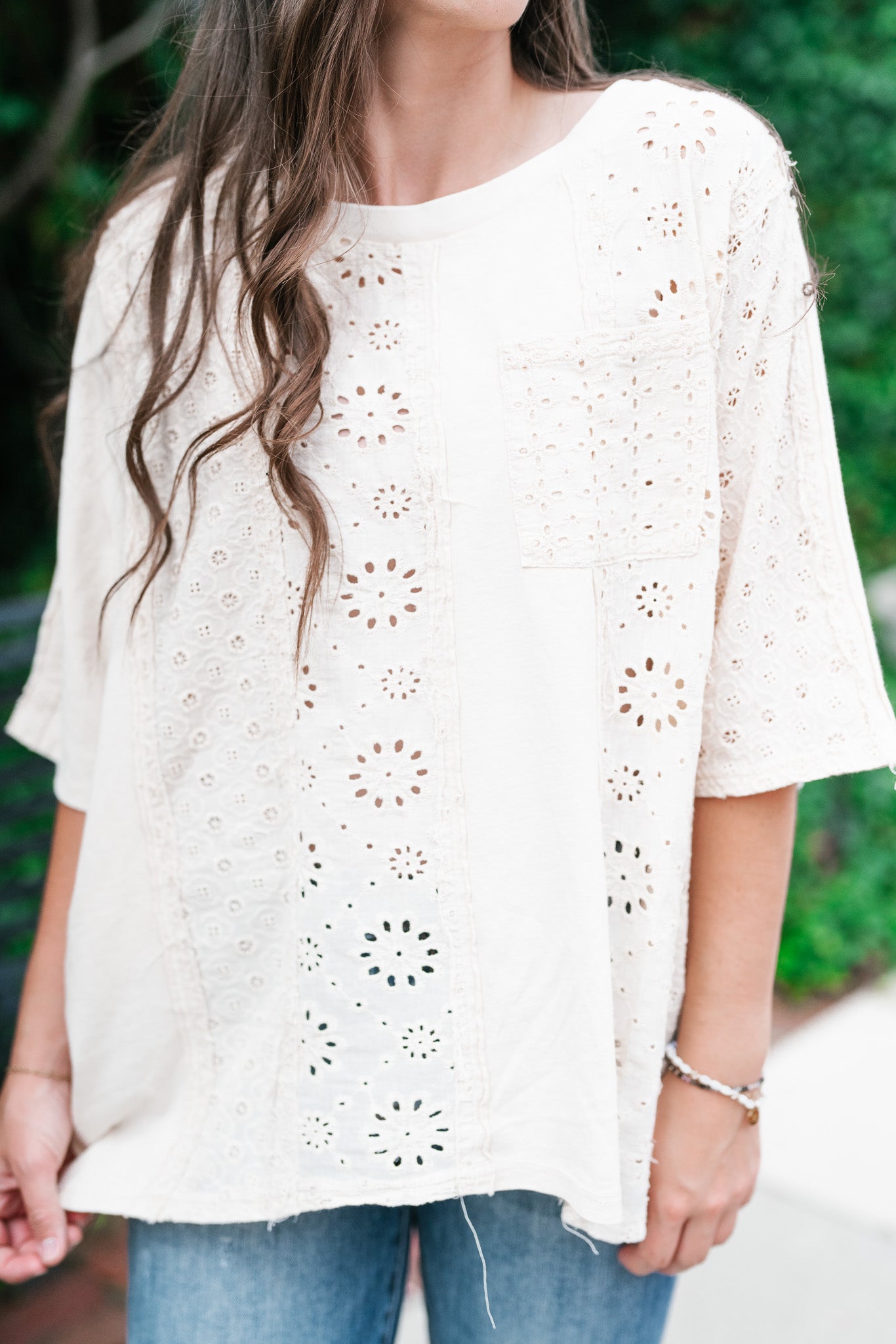 Keep It Eyelet Short Sleeve Top