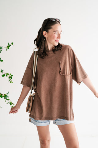Forever Favorite Vintage Pocket Tee - Brown