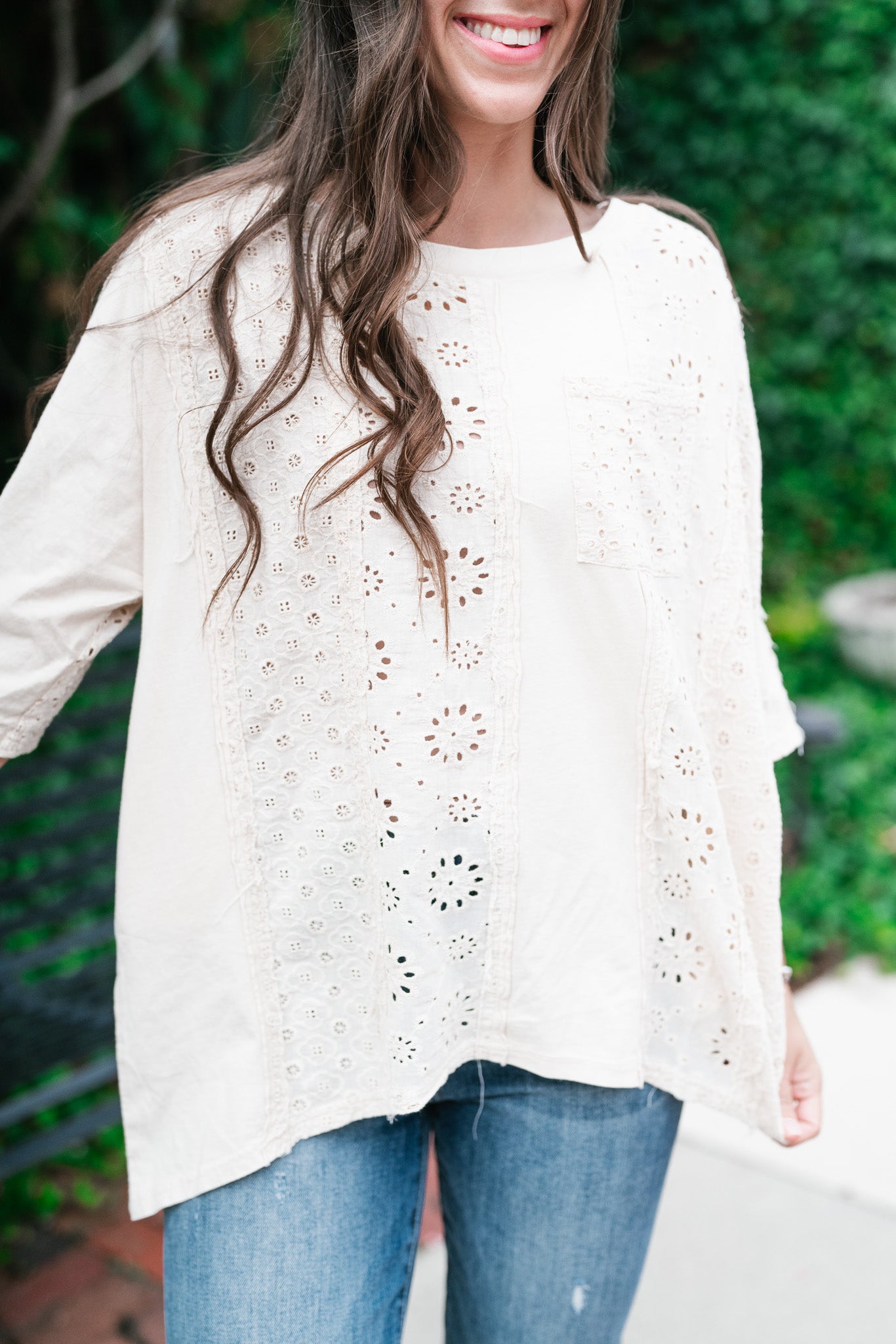 Keep It Eyelet Short Sleeve Top