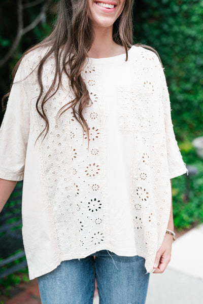 Keep It Eyelet Short Sleeve Top