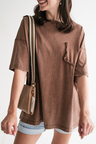 Forever Favorite Vintage Pocket Tee - Brown