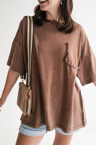Forever Favorite Vintage Pocket Tee - Brown