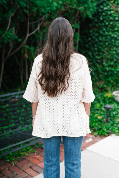 Keep It Eyelet Short Sleeve Top