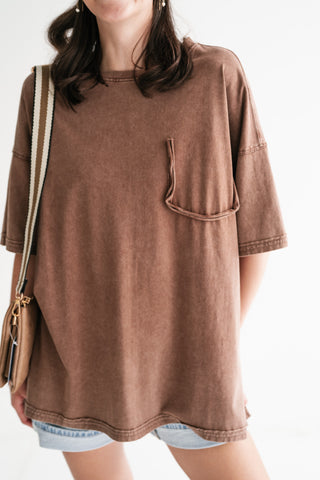 Forever Favorite Vintage Pocket Tee - Brown