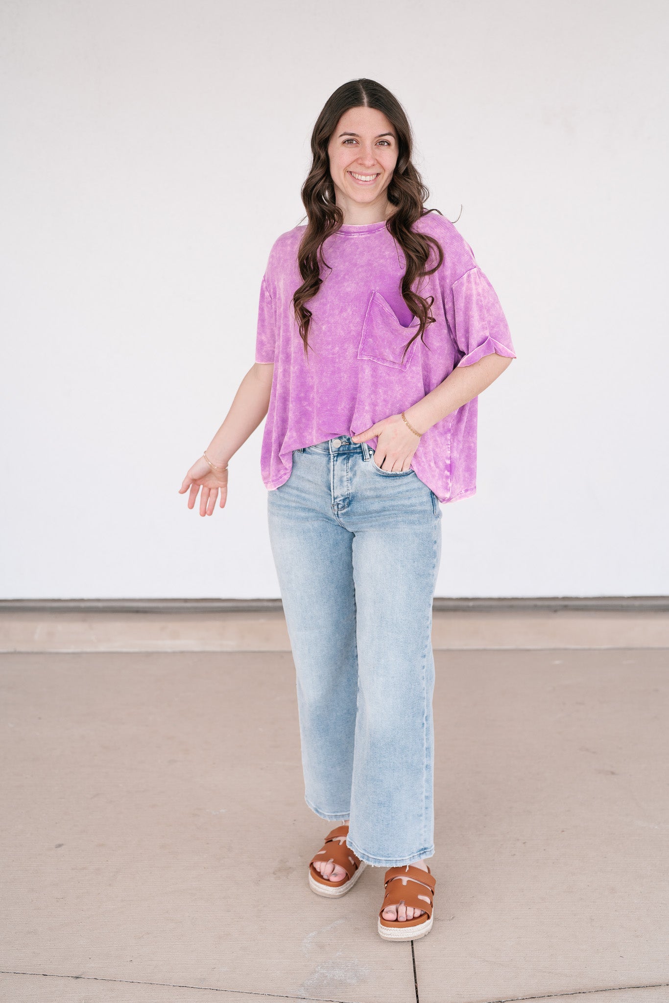 Summer Lovin Mineral Wash Tee- Violet