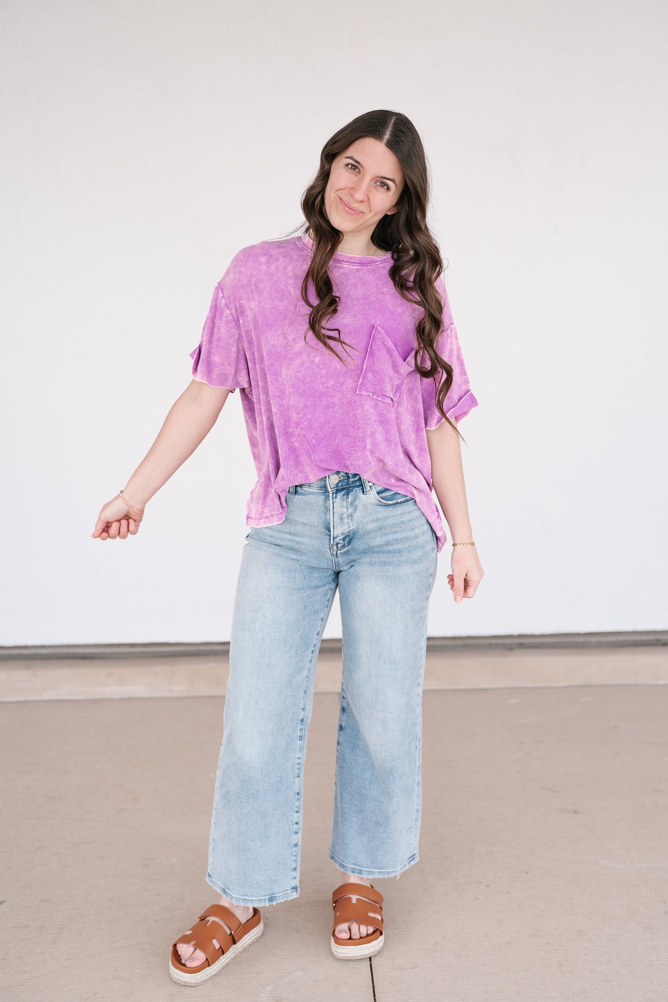 Summer Lovin Mineral Wash Tee- Violet