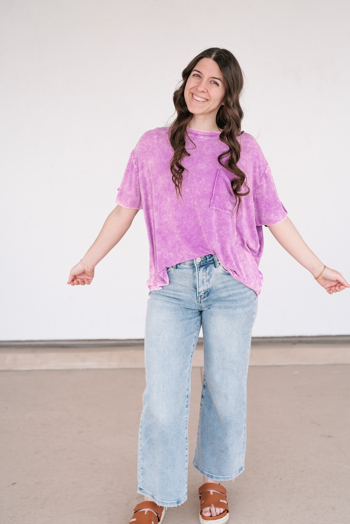 Summer Lovin Mineral Wash Tee- Violet