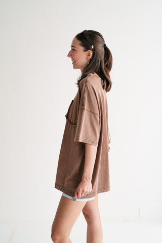 Forever Favorite Vintage Pocket Tee - Brown
