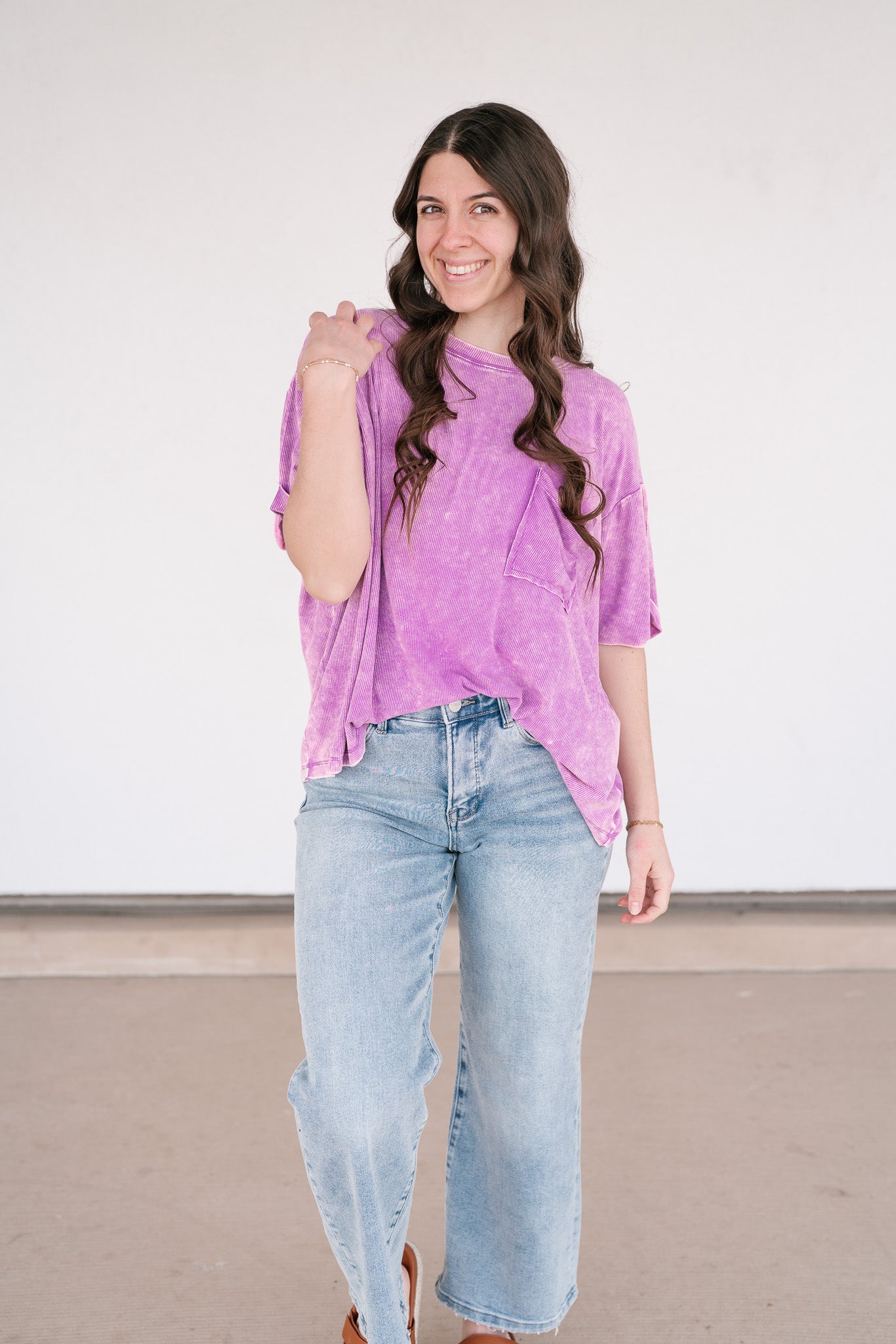 Summer Lovin Mineral Wash Tee- Violet