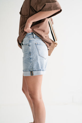 Lovervet Emy High Rise Cuffed Denim Short