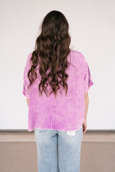 Summer Lovin Mineral Wash Tee- Violet