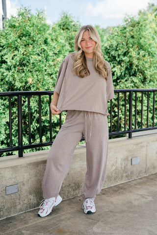 Daily Movement Mineral Wash Relaxed Tee - Mocha