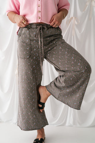Soft Petals Relaxed Drawstring Pant - Ash