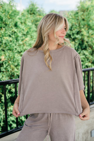 Daily Movement Mineral Wash Relaxed Tee - Mocha