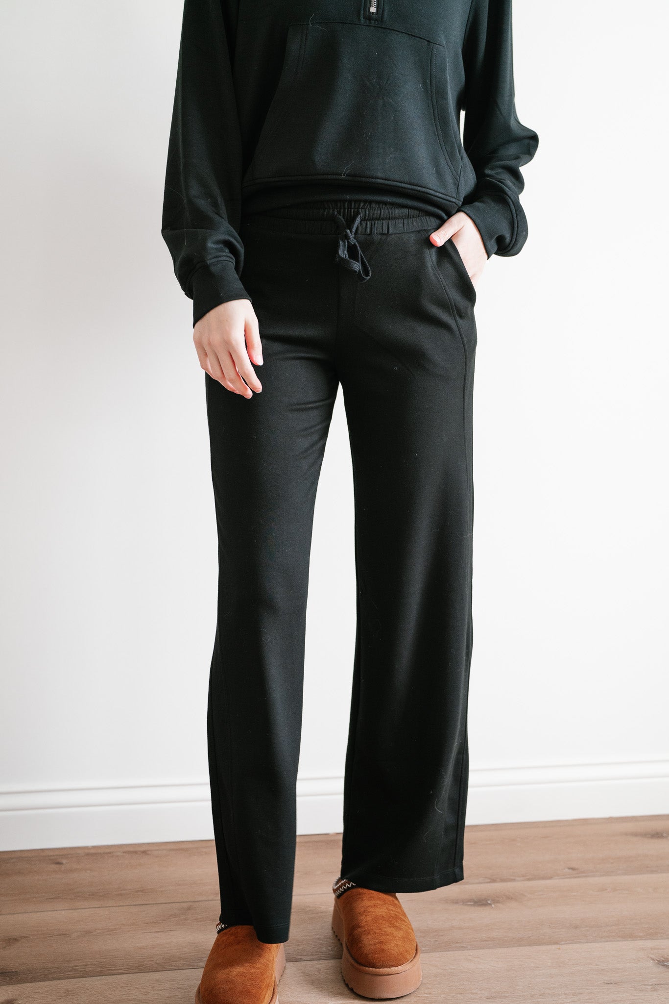 Slow It Down Wide Leg Pants - Black