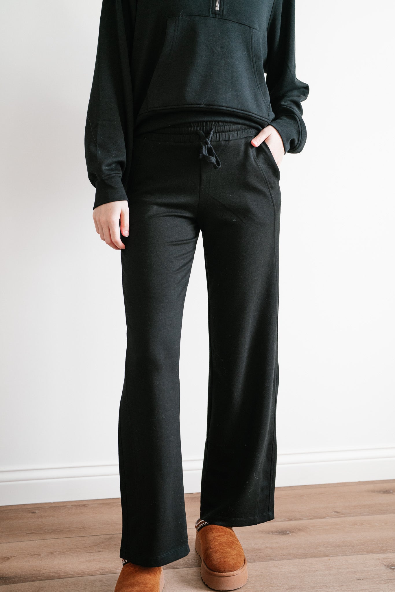 Slow It Down Wide Leg Pants - Black