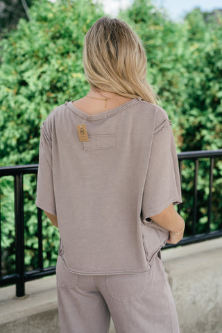 Daily Movement Mineral Wash Relaxed Tee - Mocha