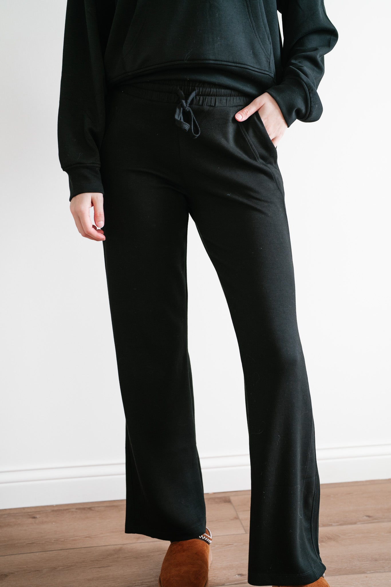 Slow It Down Wide Leg Pants - Black