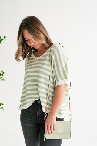 Simple Days Striped V-Neck Knit Top