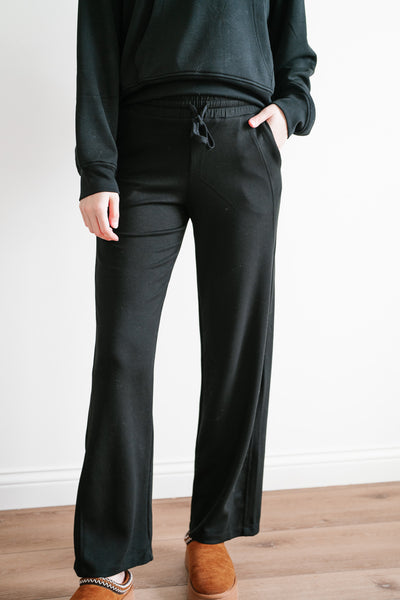 Slow It Down Wide Leg Pants - Black