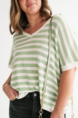 Simple Days Striped V-Neck Knit Top