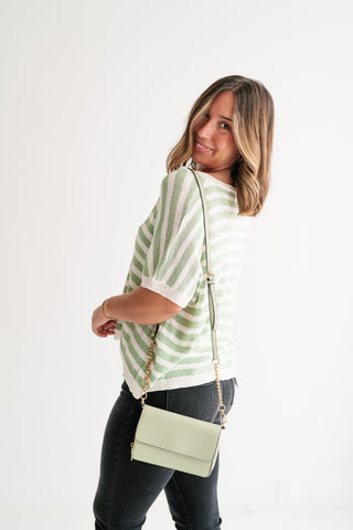 Simple Days Striped V-Neck Knit Top