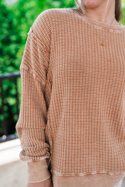 Matilda Mineral Wash Waffle Knit Crewneck