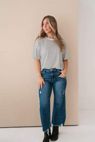 Everyday Lines Striped Short Sleeve Top