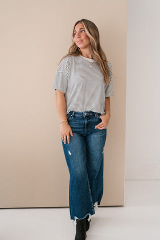 Everyday Lines Striped Short Sleeve Top