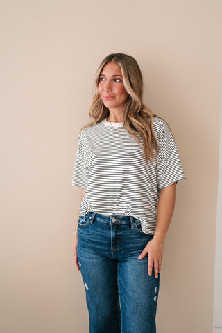Everyday Lines Striped Short Sleeve Top