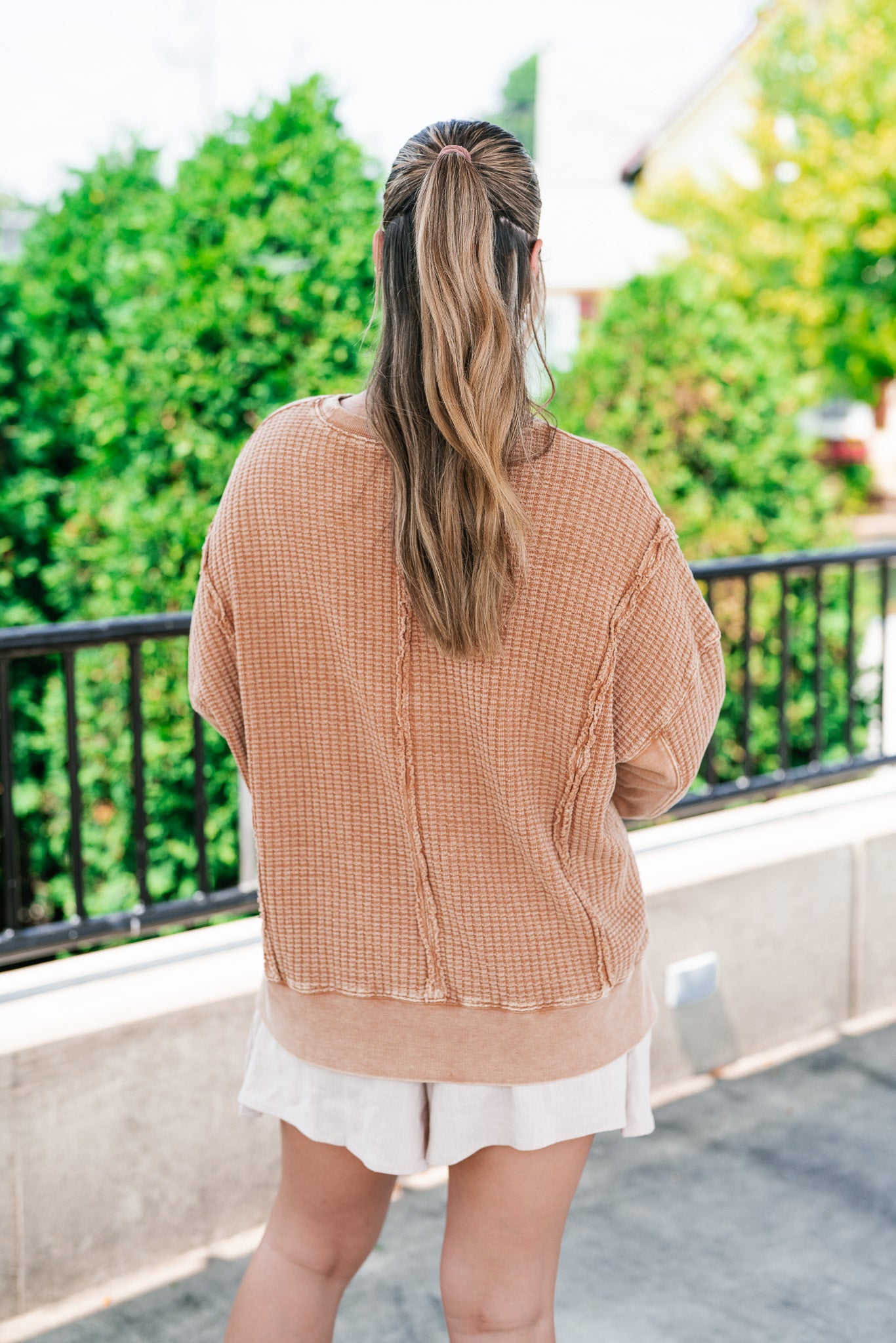 Matilda Mineral Wash Waffle Knit Crewneck