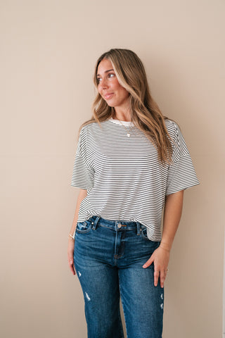 Everyday Lines Striped Short Sleeve Top