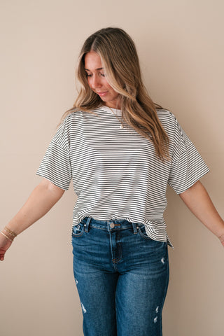 Everyday Lines Striped Short Sleeve Top