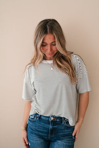 Everyday Lines Striped Short Sleeve Top