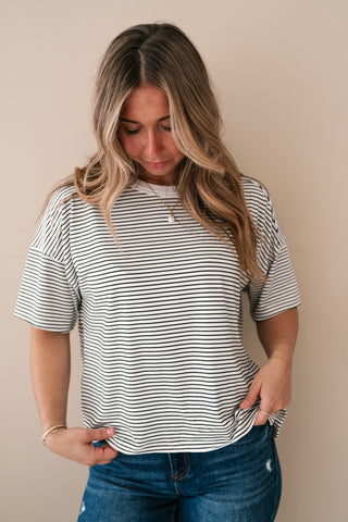 Everyday Lines Striped Short Sleeve Top