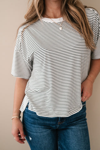 Everyday Lines Striped Short Sleeve Top