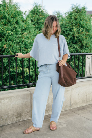 Daily Movement Mineral Wash Relaxed Tee - Sky Blue
