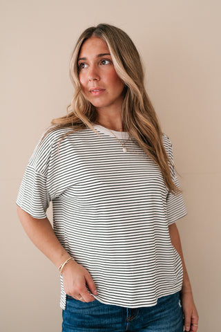 Everyday Lines Striped Short Sleeve Top