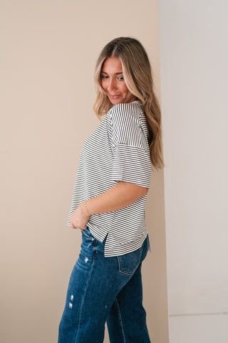 Everyday Lines Striped Short Sleeve Top