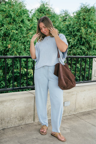 Daily Movement Mineral Wash Relaxed Tee - Sky Blue