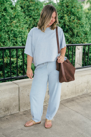Daily Movement Mineral Wash Relaxed Tee - Sky Blue